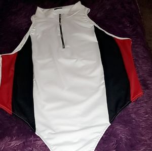 Bodysuit ,red white and black